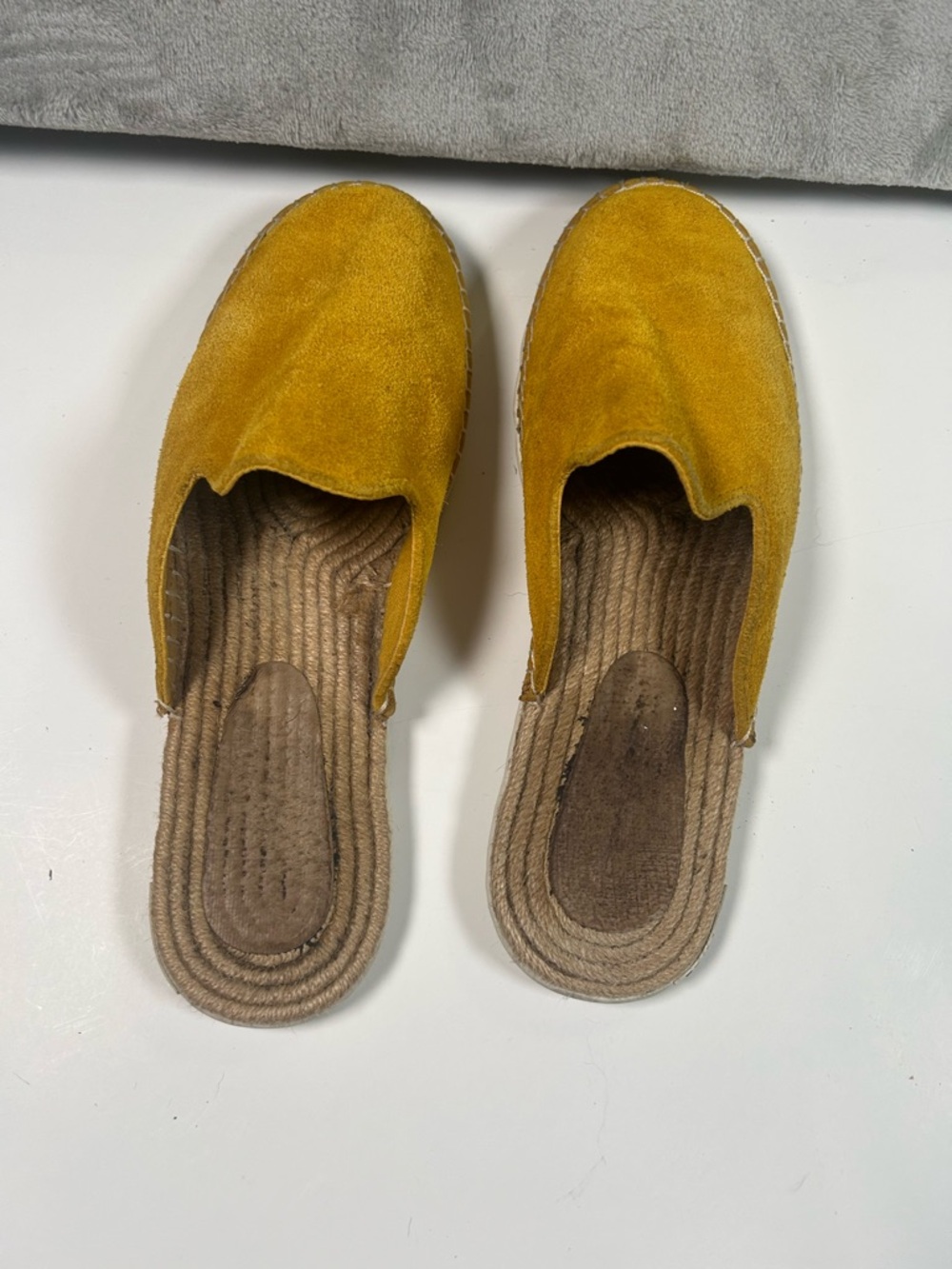 Seavees Mustard Suede Slip-On Espadrille Mules - Picture 5 of 7